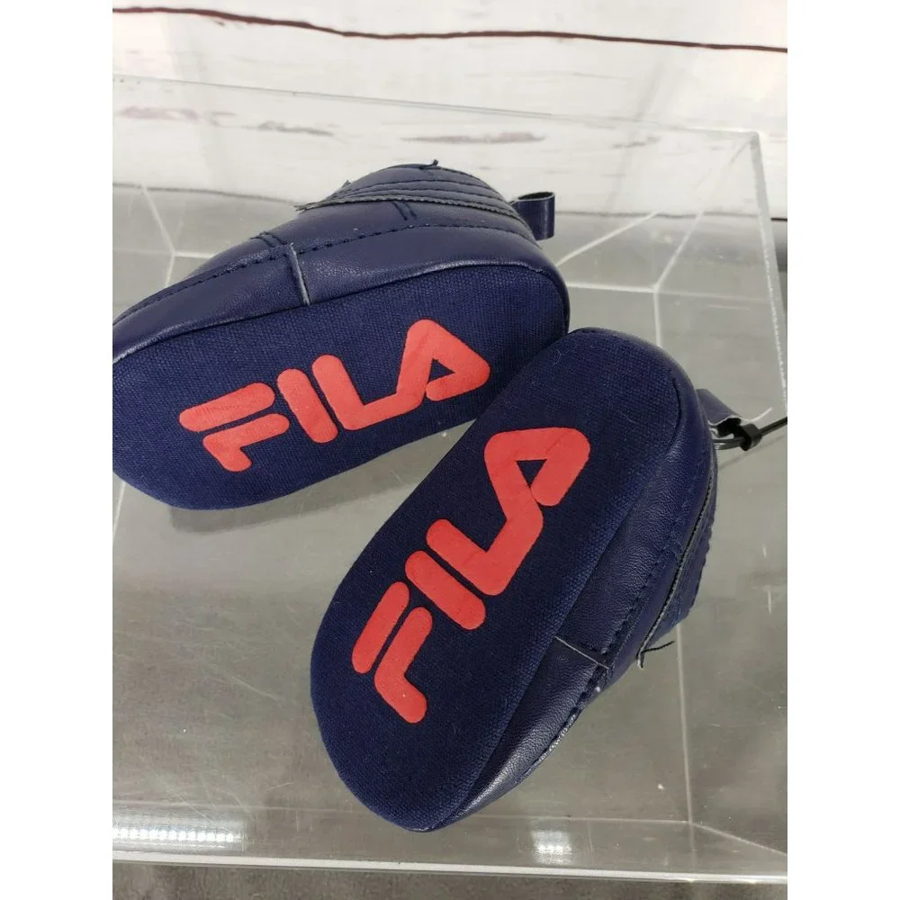 FILA baby girl 6/9 months floral lace up crib‎ soft shoes